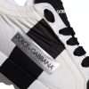 White Black Leather Low Top Women Sneaker Shoes - Image 3