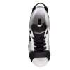 White Black Leather Low Top Women Sneaker Shoes - Image 4