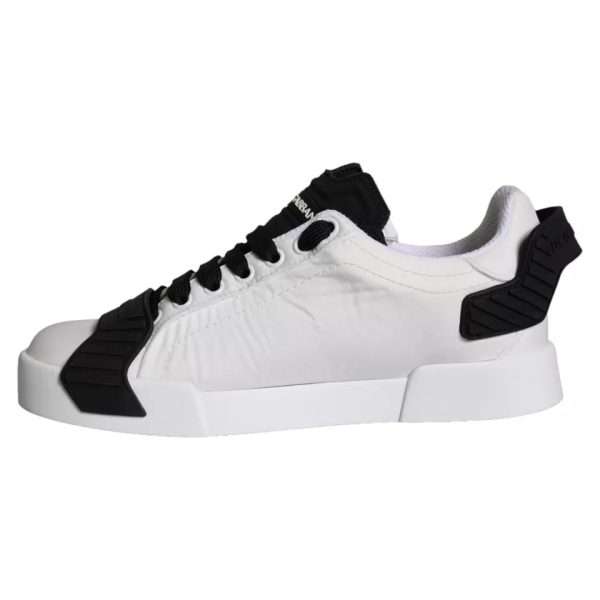 White Black Leather Low Top Women Sneaker Shoes - Image 8
