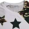 White Camouflage Stars Crew Neck Men T-shirt - Image 3
