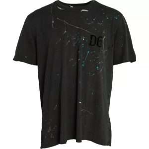 Gray Color Splash Cotton Crew Neck T-shirt