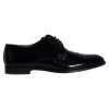 Black Calfskin Leather Derby Men Dress Shoes - Image 2