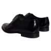 Black Calfskin Leather Derby Men Dress Shoes - Image 3