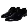Black Calfskin Leather Derby Men Dress Shoes - Image 8