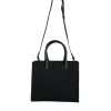 Black Top Handle Canvas Leather Logo Crossbody Tote Bag - Image 4