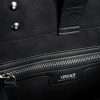 Black Top Handle Canvas Leather Logo Crossbody Tote Bag - Image 5
