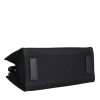 Black Top Handle Canvas Leather Logo Crossbody Tote Bag - Image 7