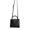 Black Small Leather TopHandle Shoulder Crossbody Bag - Image 2
