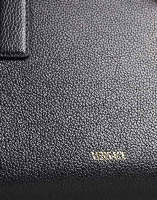 Black Small Leather TopHandle Shoulder Crossbody Bag - Image 6