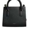 Black Small Leather TopHandle Shoulder Crossbody Bag - Image 8
