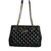 Black Quilted Nappa Leather Shoulder Chain Strap Bag - Image 2