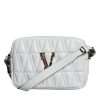 White Quilted Nappa Leather Crossbody Shoulder Bag - Image 3