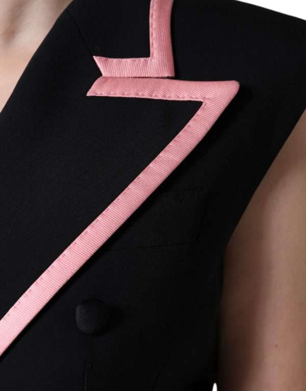 Black Wool Blend Sleeveless Jumpsuit Dress - Image 7