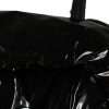 Black Polyester Ruched Coated Mini Dress - Image 8
