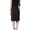 Black Cotton Sheath Knee Length Dress - Image 2