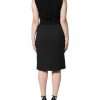 Black Cotton Sheath Knee Length Dress - Image 4