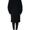 Black Double Breasted Trench Coat Jacket - Image 4