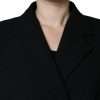 Black Double Breasted Trench Coat Jacket - Image 5