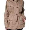 Beige Cotton Long Sleeve Collared Coat Jacket - Image 2