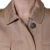 Beige Cotton Long Sleeve Collared Coat Jacket - Image 5