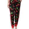 Black Red Cherry Mid Waist Jogger Pants - Image 2