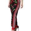Black Red Cherry Mid Waist Jogger Pants - Image 3