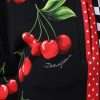 Black Red Cherry Mid Waist Jogger Pants - Image 5
