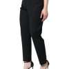 Black High Waist Tapered Pants - Image 3