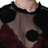 Black Nylon Mesh Transparent Floral Blouse - Image 5