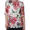 White Peony Lace Short Sleeves Blouse Top - Image 2