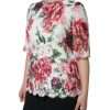 White Peony Lace Short Sleeves Blouse Top - Image 3
