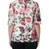 White Peony Lace Short Sleeves Blouse Top - Image 4