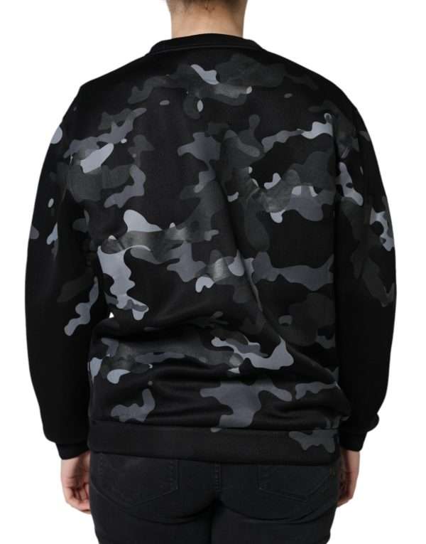 Black Camouflage Round Neck Sweatshirt Sweater - Image 4
