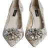 White Taormina Lace Crystal Heel Pumps Shoes - Image 2