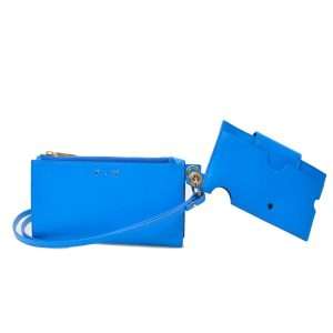 Blue Leather Shoulder Bag