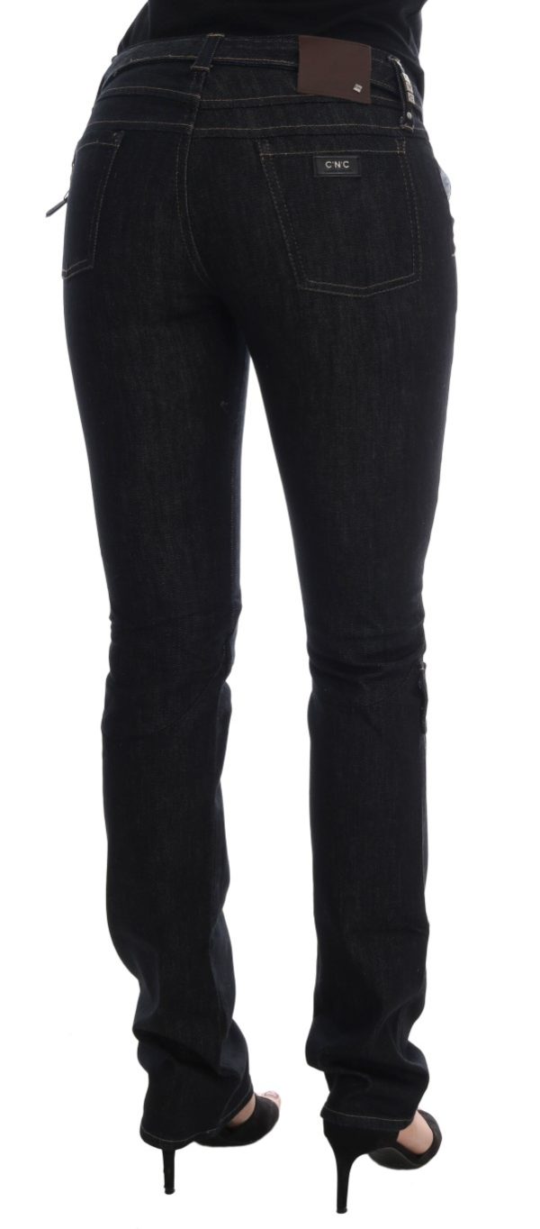 Svelte Dark Blue Cotton Slim Jeans - Image 3