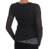 Chic Gray Lace Sleeve Blouse - Image 3