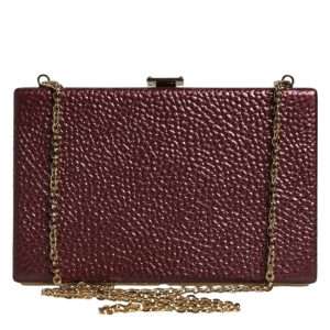 Maroon Leather Clutch Evening Crossbody Bag