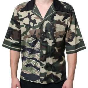 Multicolor Camouflage Button Down Men Casual Shirt