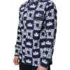 Blue Crown Logo Print Slim Fit Cotton Shirt - Image 3