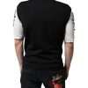 White Black Silk Studded Stone Crystal Shirt - Image 4