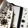 White Black Silk Studded Stone Crystal Shirt - Image 6