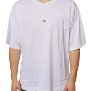 White Metal DG Logo Cotton Short Sleeves T-shirt