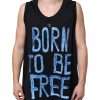 Black Cotton Born To Be Free Sleeveless T-shirt - Image 2
