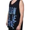 Black Cotton Born To Be Free Sleeveless T-shirt - Image 3