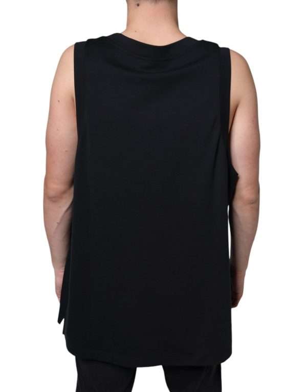 Black Cotton Born To Be Free Sleeveless T-shirt - Image 4