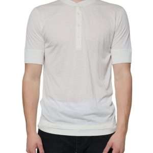 Off White Cotton Short Sleeves T-shirt
