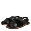 Black Gazelle Hair Leather Flats Sandals Shoes - Image 3