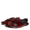 Black Red Gazelle Hair Leather Sandals Shoes - Image 3