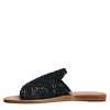 Black Monochrome Braided Raffia Slides Shoes - Image 5